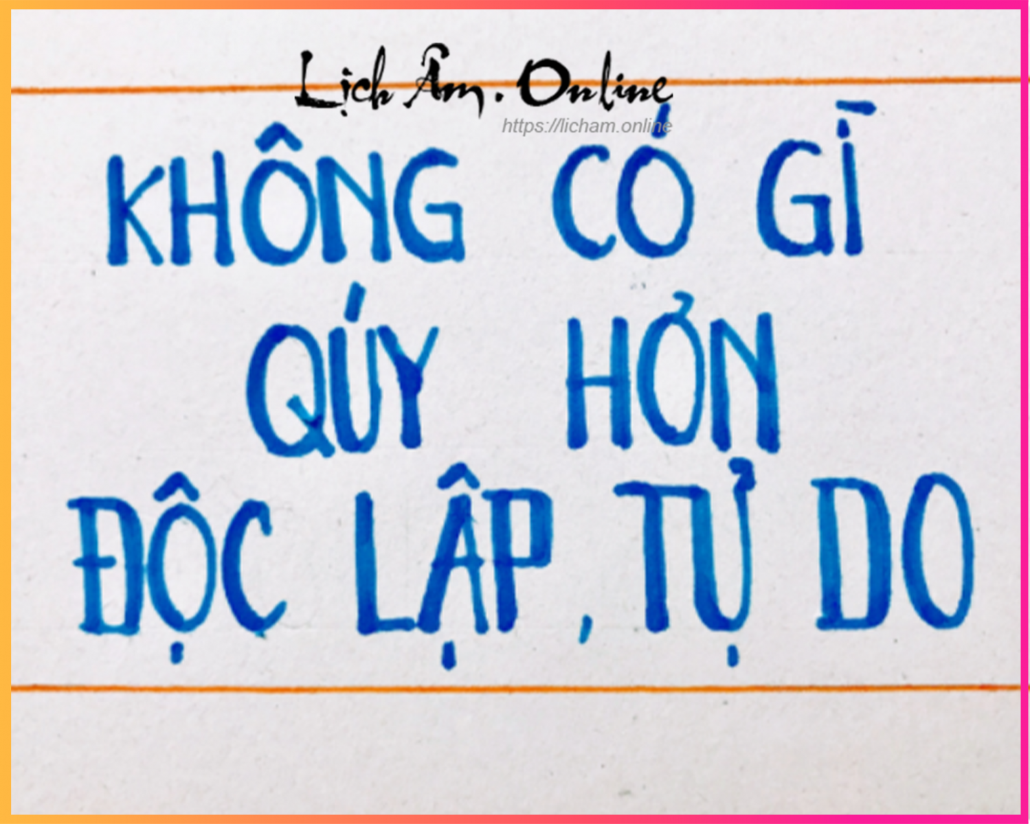 Hồ chủ tịch ra lời kêu gọi “Không có gì quý hơn độc lập, tự do